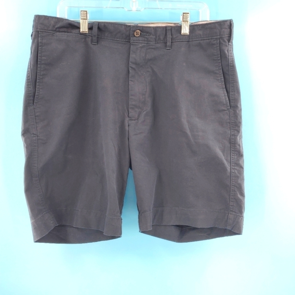 Cremieux flat front navy blue cotton shorts 36